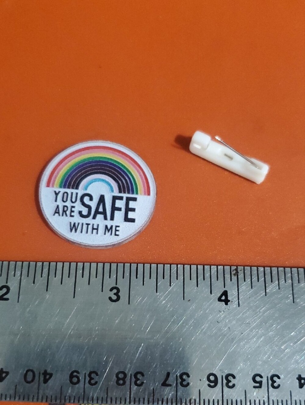 You Are Safe With Me Rainbow Pride Pin - Picture 2 of 3